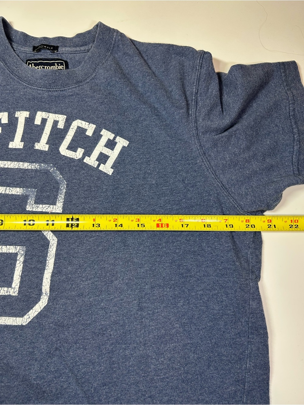Abercrombie & Fitch Men's M Blue Graphic T A.FITCH 6 Muscle 100% Cotton Vintage - Picture 5 of 9